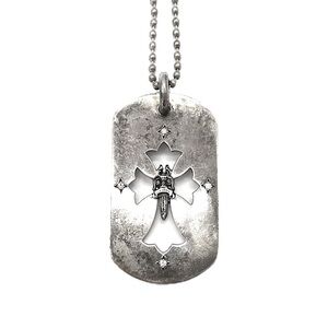 CHROME HEARTS - Cross and Dagger - Diamond - Dog Tag - Necklace - Pendant